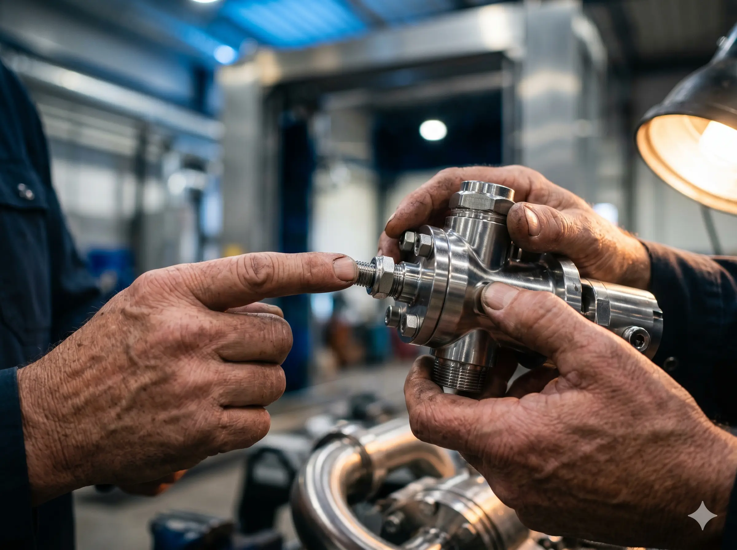 Engineer working on a refurbished automatic truck wash system